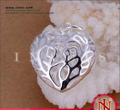热销时尚 | 镀925手工银饰立体心形吊坠 外贸批发的特色之选